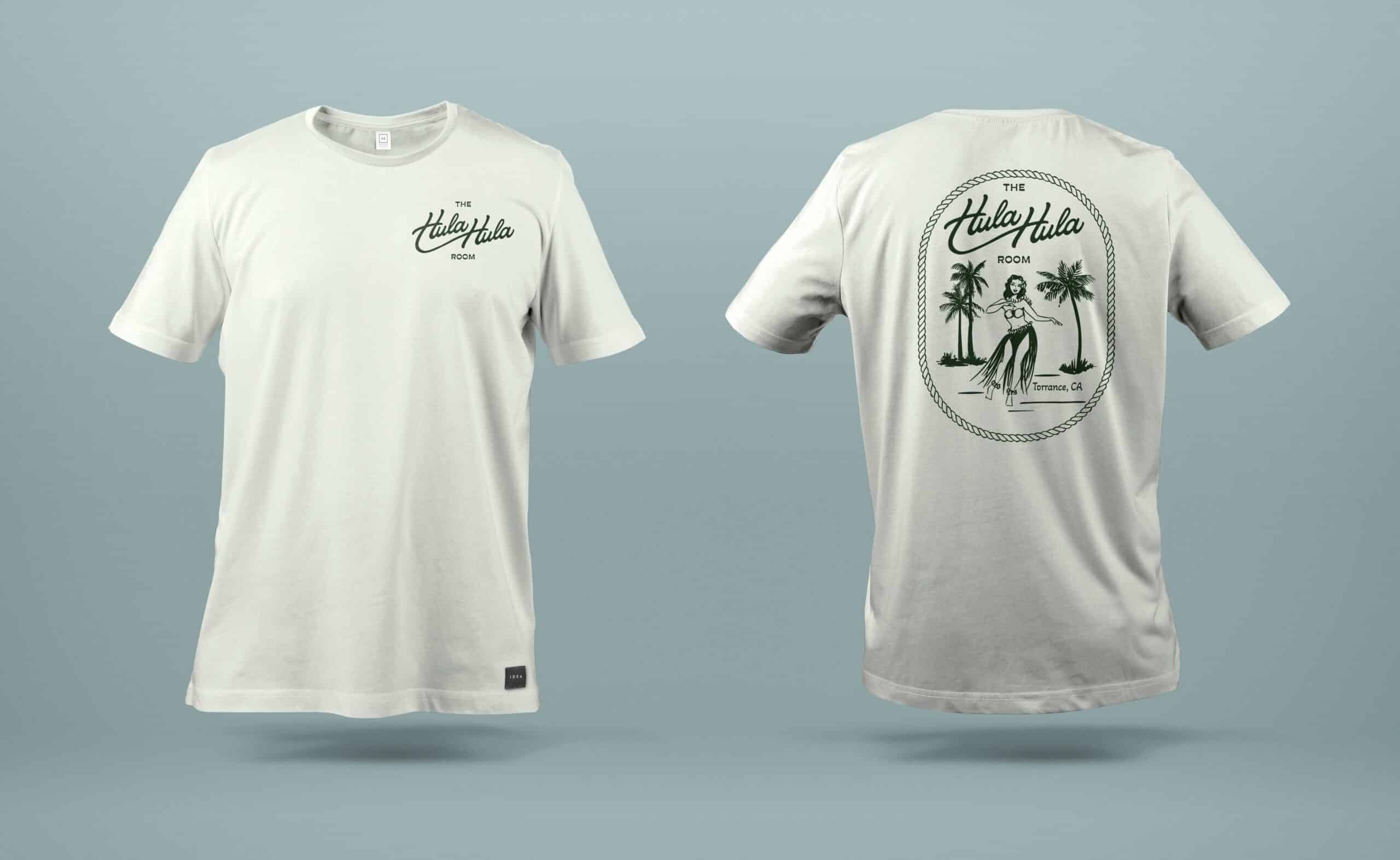 t-shirt graphic for The Hula Hula Room Tiki Bar in Torrance California designed by Stellen Design logo design and branding agency in Los Angeles California specializing in logo design for hospitality brands