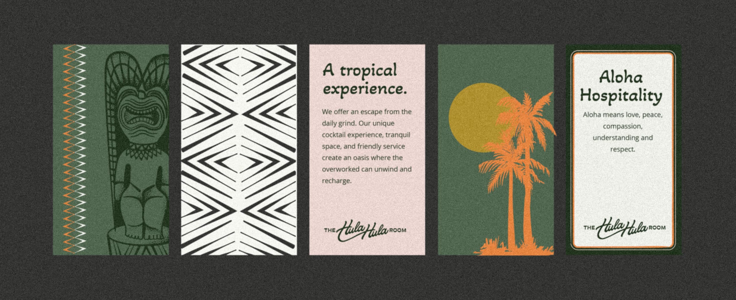 Branding For The Hula Hula Room Tiki Bar in Torrance California designed by Stellen Design logo design and branding agency in Los Angeles California specializing in logo design for hospitality brands