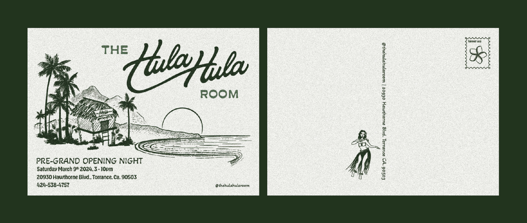 Branding For The Hula Hula Room Tiki Bar in Torrance California designed by Stellen Design logo design and branding agency in Los Angeles California specializing in logo design for hospitality brands