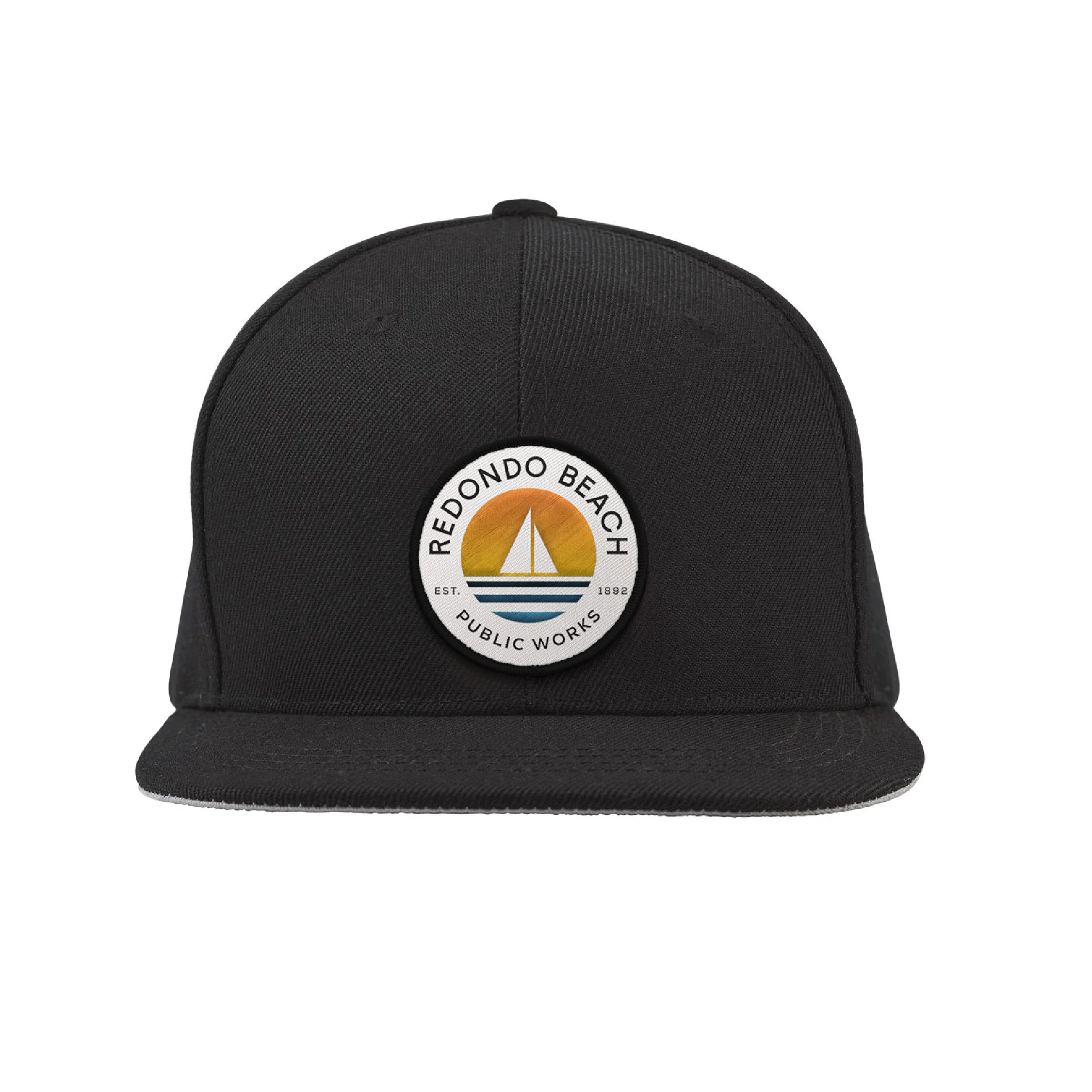 New Redondo Beach logo incorporated as a creative asset on a trucker hat, developed by Stellen Design Branding Agency.