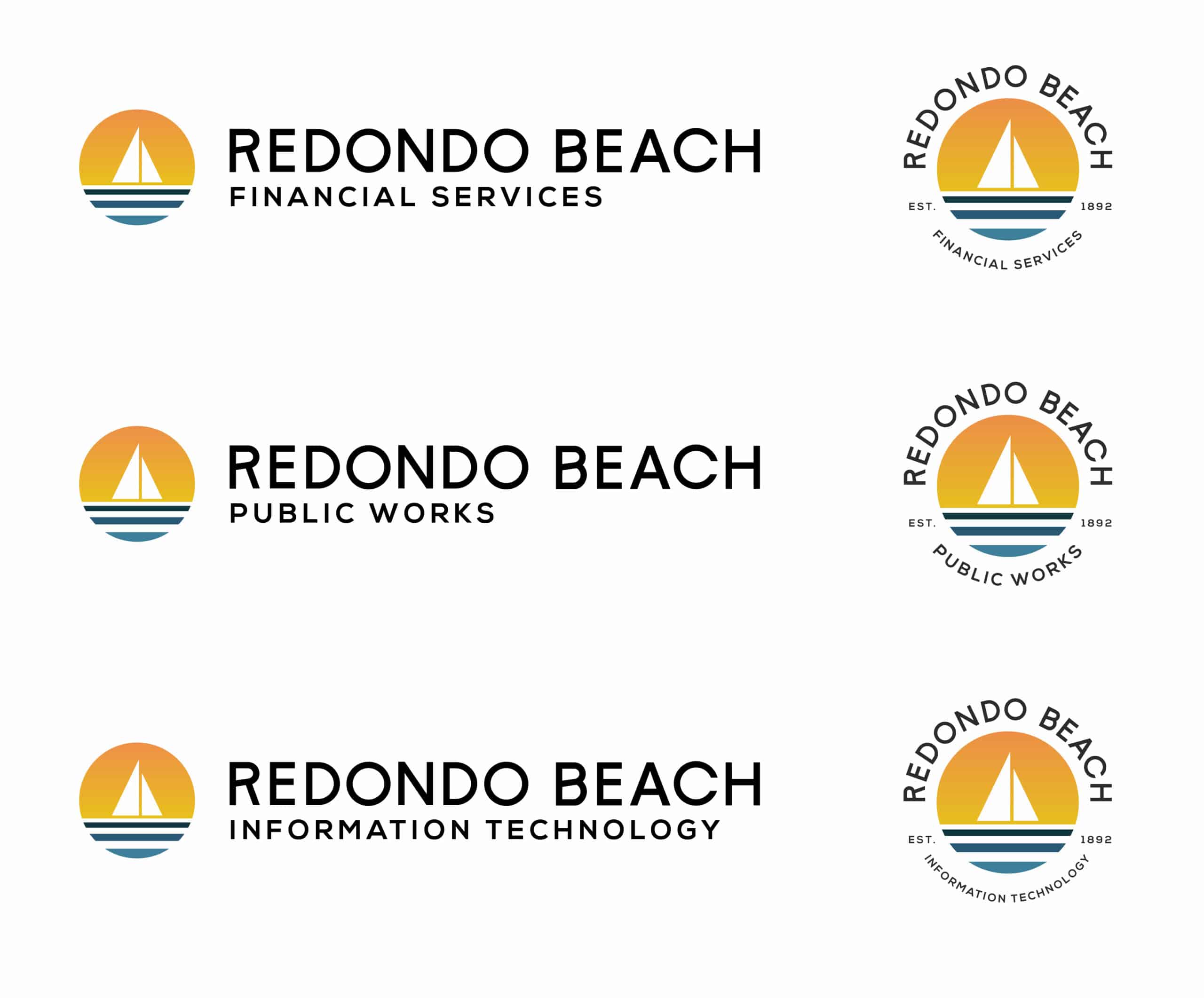 Redondo Beach, California logo redesign, featuring updated branding elements from Stellen Design Branding Agency.