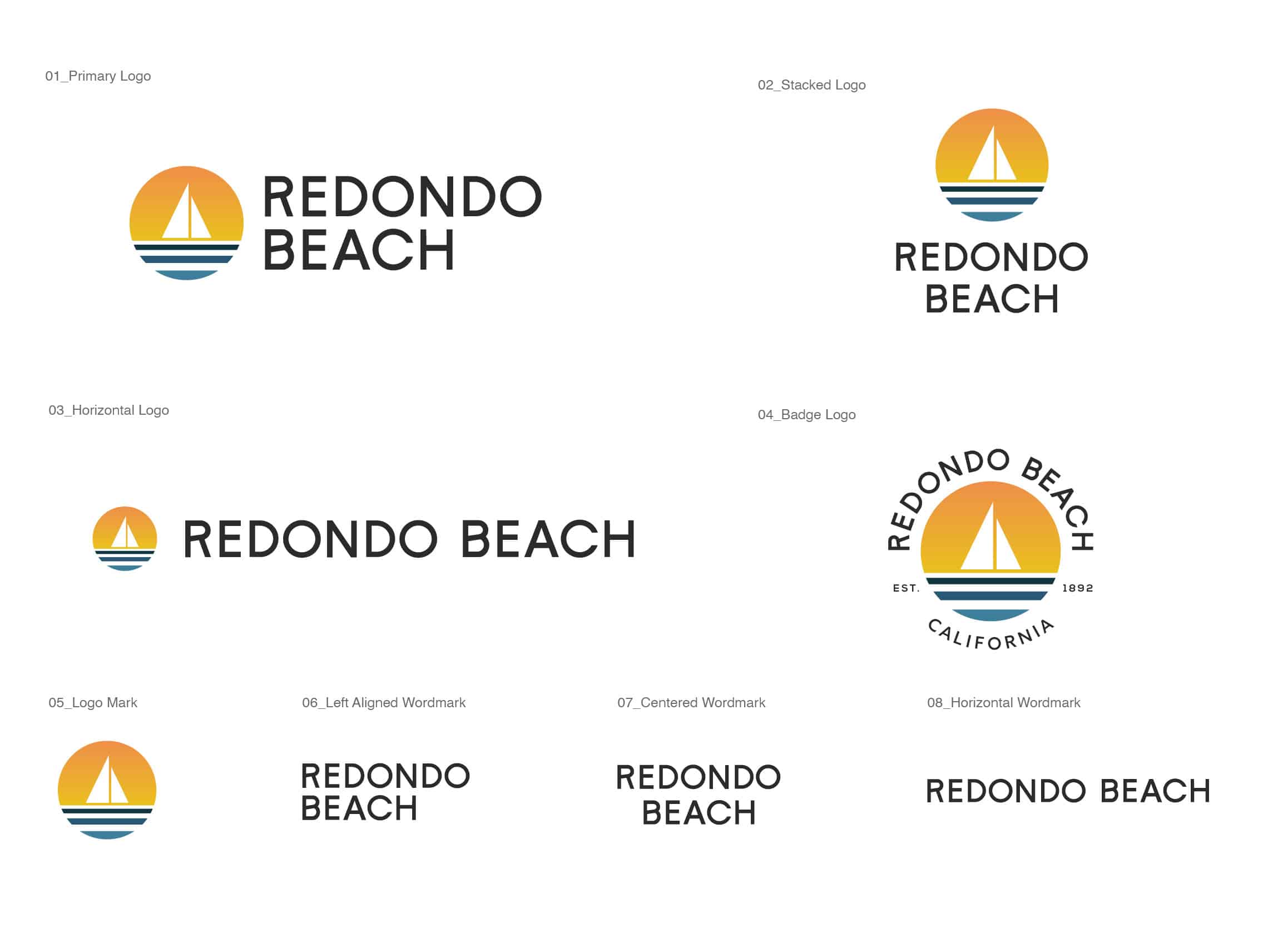 Eye-catching Redondo Beach logo and branding, created by Stellen Design Branding Agency.