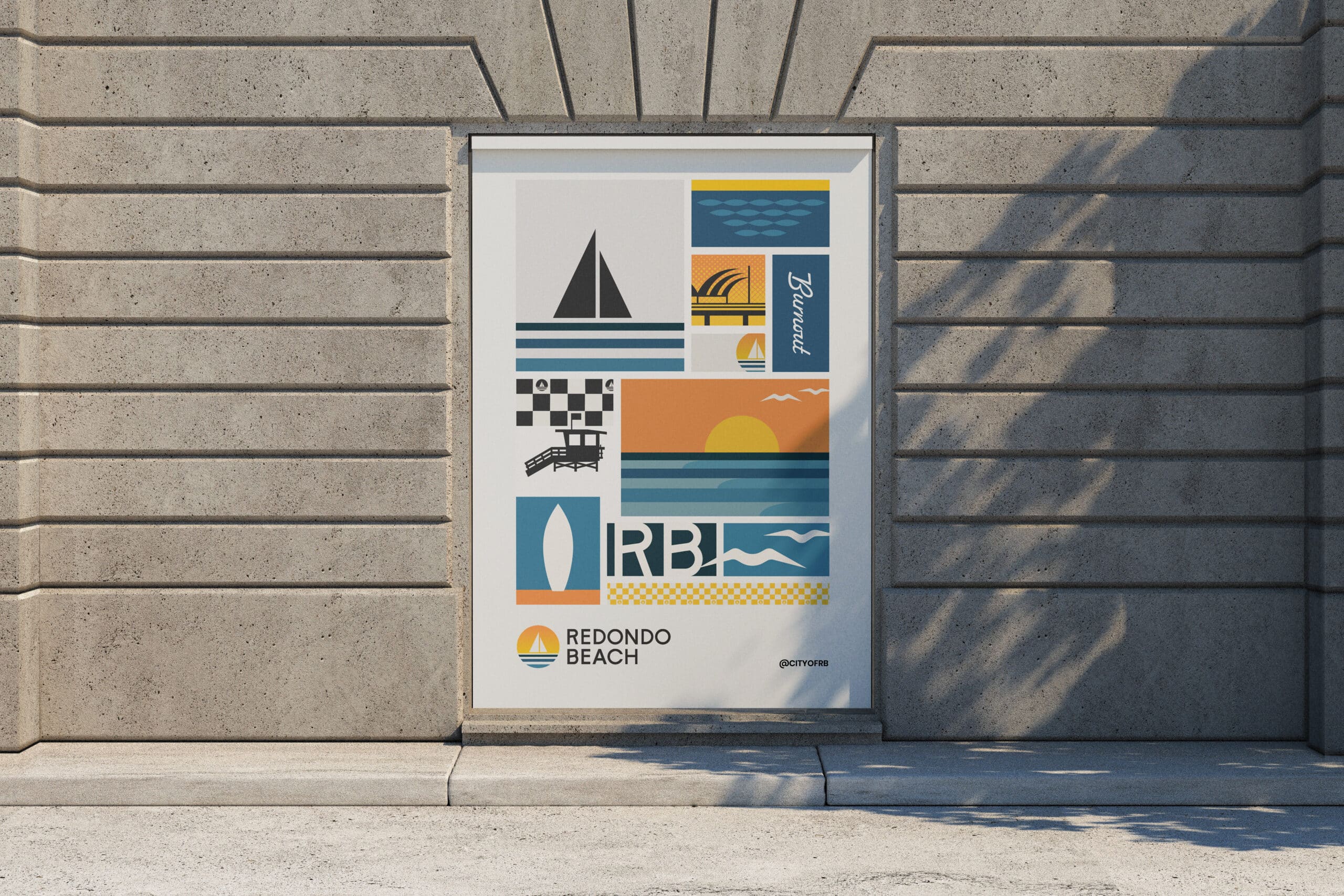 Poster Design for Redondo Beach California by Stellen Design branding and logo design agency based in Los Angeles focusing on surf sailing and the ocean